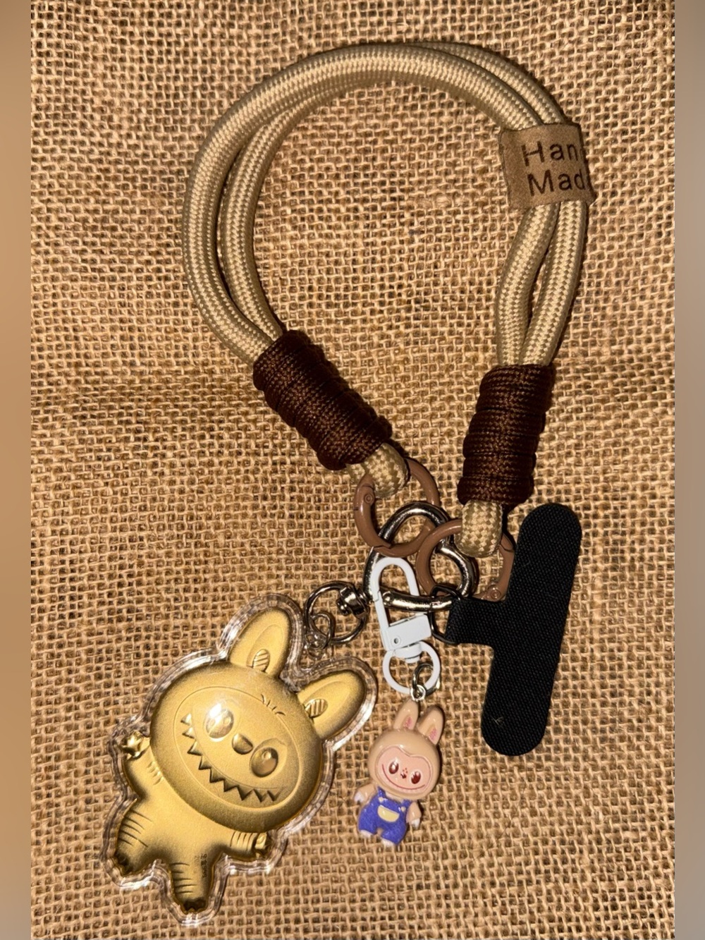 LABUBU gold platted keychain.